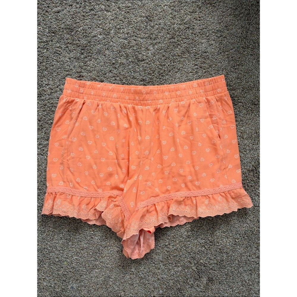 Torrid Floral High Waist Lighweight Fabric Stretch Pull On Boho Shorts Size 2X
